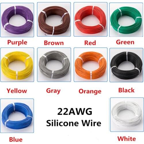 5metre 22 AWG Flexible Silicone Wire RC Cable 22AWG OD 1.7mm Tinned Copper Wire