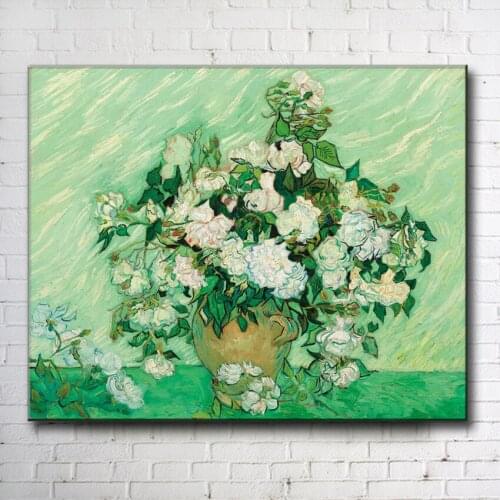 Impression Van white flower green landscape canvas printings oil painting printed on canvas wall art decoration picture no frame