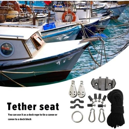 Stainless Steel+Nylon Water Sports Kayak Canoe Anchor Trolley Kit Kayak Anchor Stabilization Kit Strong Durable Rope Buckle Set