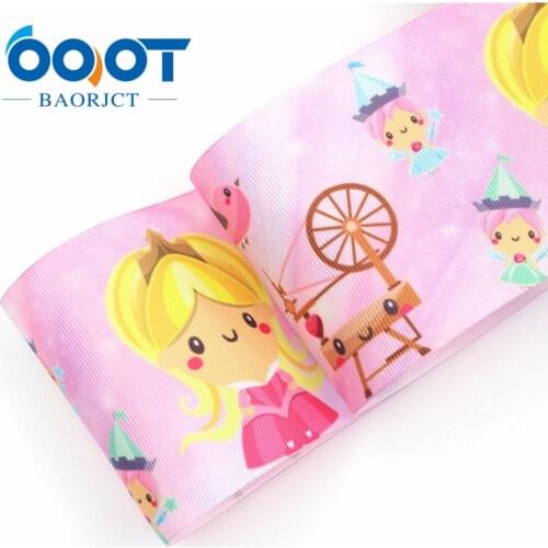 3" (75mm) Grosgrain Ribbon cartoon Printed Tape 10y DIY Head Accessoris Wrapping Decorative Holiday Decorations Materials