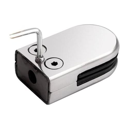 Proster 8Pcs 304 Stainless Steel Glass Clip Clamp Bracket Flat Back for Handrail Staircase S / M / L 6-12mm Polished Glass Clamp