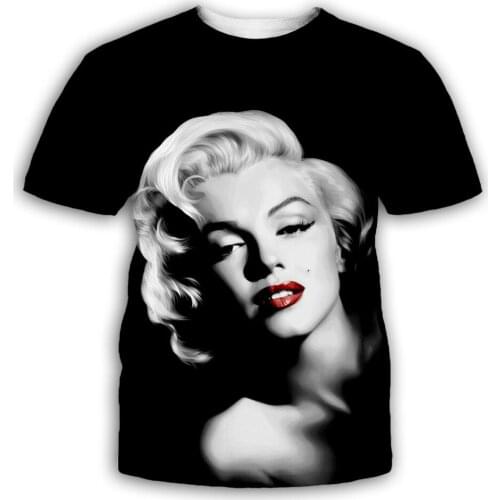 New Monroe 3d digital printing T-shirt fashion loose casual short-sleeved wholesale polyester material summer style