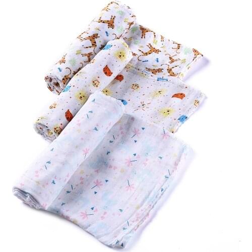 New 3 Pcs Baby Swaddle Blanket bebe living Bamboo Muslin Swaddle Blanket for Babies 47x47 Inches Large Breathable Swaddle-Wrap