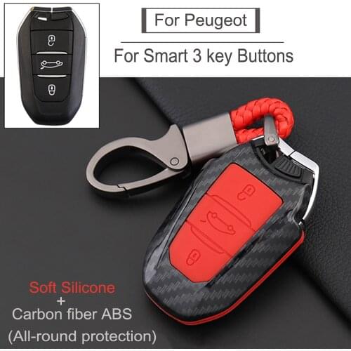 New ABS Car Key Case Full Cover For Peugeot 308 408 508 2008 3008 4008 5008 Citroen C4 C4L C6 C3-XR Smart Shell Accessories
