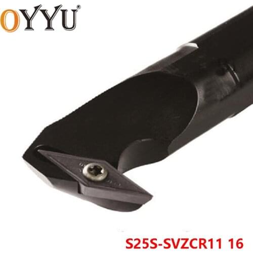 OYYU S25S-SVZCR11 S25S-SVZCR16 Internal Lathe Cutting Shank 25mm SVZCR Turning Tool Holder Carbide Inserts Arbor