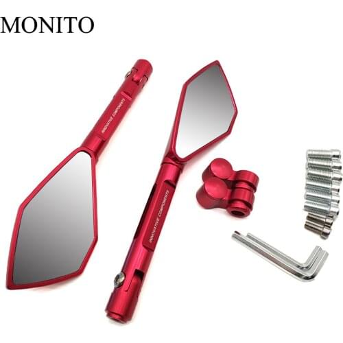 Full CNC Aluminum Motorcycle Mirrors Rearview Blind Spot Side Mirror For Suzuki GSX250 GSX550 GSX600 GSXR1000 GSXR1100 Katana