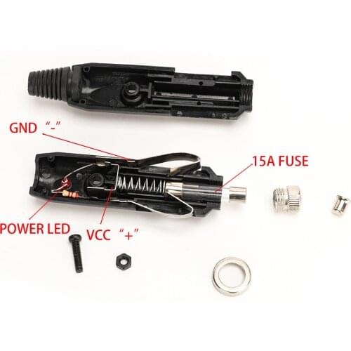 15A Car Cigarette Lighter Charger Socket Power Plug Outlet Adapter Connector with Fuse and LED For DIY RC Charger