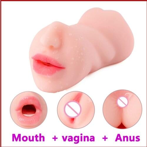Lifelike Male Sex Toys Three Hole Vagina Mouth Anal Long Big Male Masturbation Toy Blowjob Girl Oral for Men Masturbator