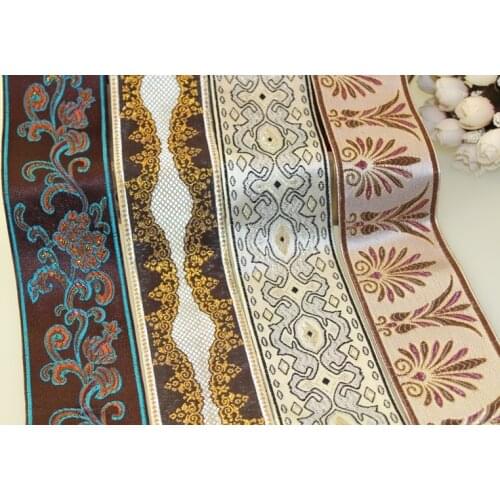 Mixed set 8yards/lot wide 6cm Woven Jacquard Ribbon classical design curtain and clothing accessory LS-9845