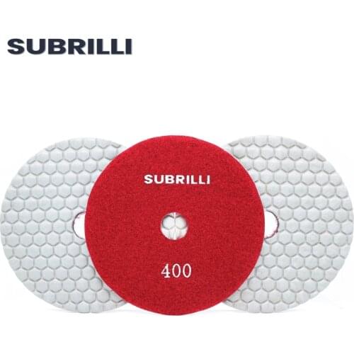 SUBRILLI 125MM Diamond Polishing Pad Dry Use Sharp Grinding for Granite Marble Concrete Flexible Sanding Disc Angle Grinder Pad