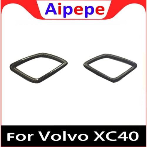 Carbon fibre Car Door A Pillar Loudspeaker Horn Speaker Music Sound Ring Trim Cover For Volvo XC40 2018 2019 Accessories