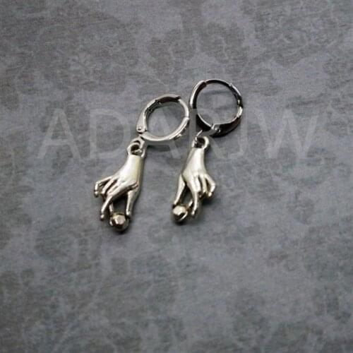 Victorian hand earrings edwardian gothic huggie witchcraft charm Magic jewelry fashion mystery grace delicacy women gift