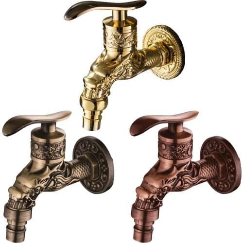 Vintage Wall Bibcock Outdoor Garden Laundry Lavatory Faucet Decorative Taps