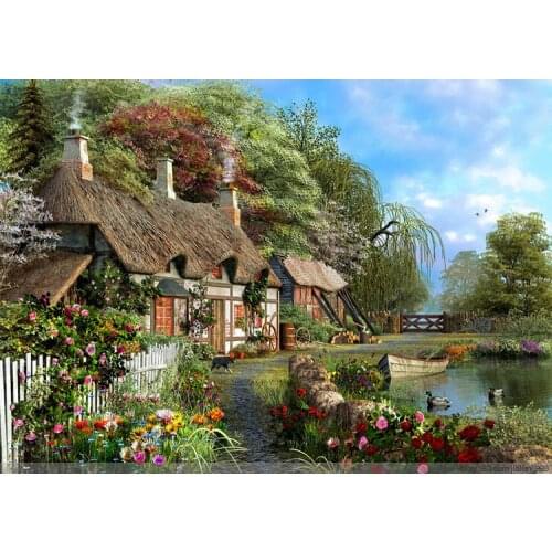 Forest Trees Cottage Countryside Needlework,for embroidery,DIY 14CT Unprinted Cross stitch kits Cross-Stitching decor crafts