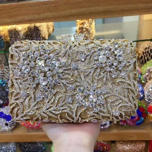 Lady Evening Bag Rhinestones wallet female Metal Handbags Full Of Diamonds Day Clutches Purse Evening Bags women for wedding