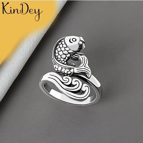 New Hot Gothic Fish Rings For Women Wedding Rings Ladies Accessories Fashion Charm Jewelry Wholesale 2021