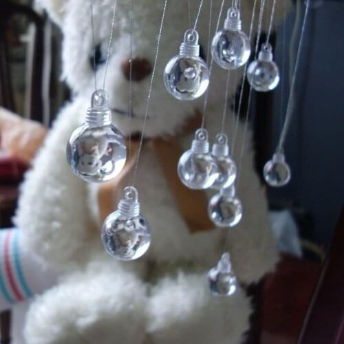 1.5cm Mini Clear Plastic Christmas Bulb 20pcs Party and Holiday Light Decorations Christmas Tree Ornaments Wedding Pendant
