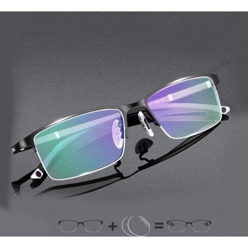 1.61 1.67 Myopia Men Glasses Frame Photochromic Optical Eyewear Prescription Anti blue light Oculos Progressive Multifocal Lens