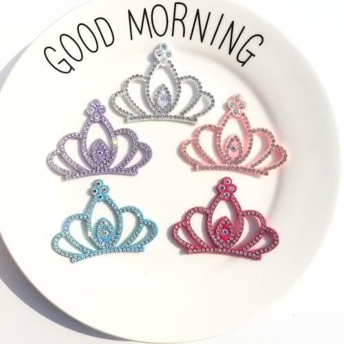 15pcs Colorful Silver Crown Cloth Applique for Craft/Wedding/Clothing Decor Patch Scrapbooking DIY Card Accessories