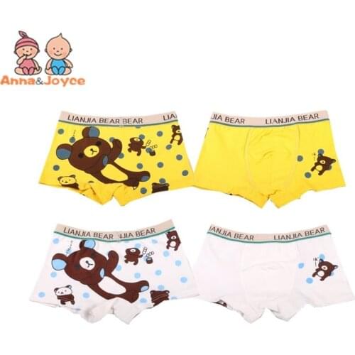 2pcs/ Lot Boys Boxer Underwear Kids Cartoon Panties Kids Boy Boxer Bear Children Underwear Suit 2-10years