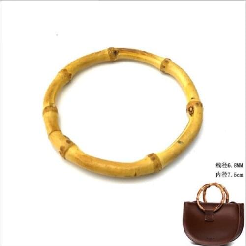 2 pieces DIY handbag 7.5cm slubby circle handle genuine bamboo handle crafts handbag accessories