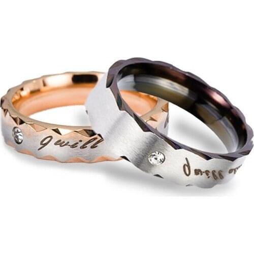 2021 Simple Style Ring Letter Fashion Couple Ring Micro-inlaid Zircon Titanium Steel Ring Stainless Steel Ring rings for women