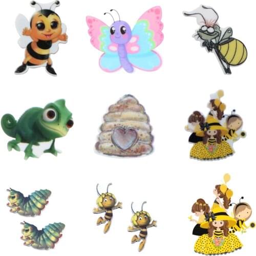 5PCS Yellow Bee Wings Animal Flat Back Planar Resin Cabochon DIY Acrylic Accessories Mobile Phone Case Headband,5Yc17757