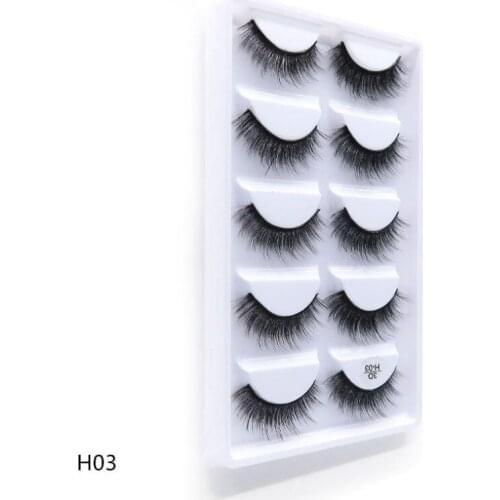 5D Soft Faux Mink Hair False Eyelashes Natural Messy Eyelash Crisscross Wispy Fluffy Lashes Extension Eye Makeup Tools 5 pairs
