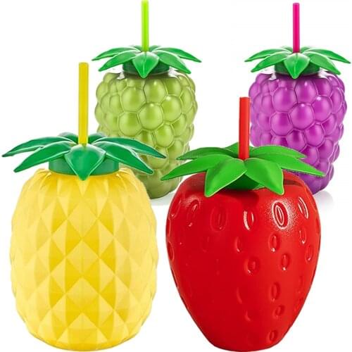 800 ml Straw Cup Pineapple Strawberry Blackberry Grape Water Fruit juice Energy Drink Healthy Again Used Durable Long Life