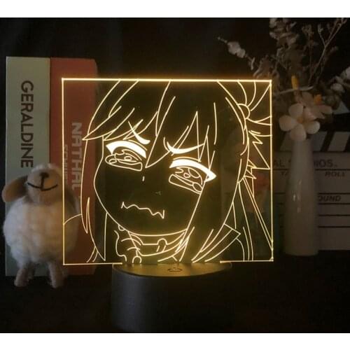 Anime Desk Lamp Smart 3D Night Light LED Plug In Kono Suba Aqua Kids Room Party Hotel Decor Friends Fans Gift Acrylic Nightlight