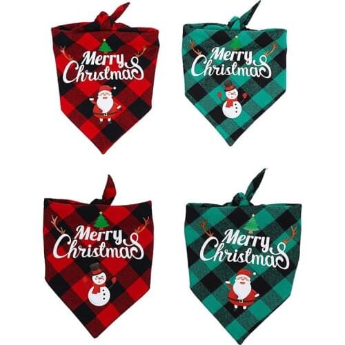Pet Dog Bandana Christmas Dog Bandanas for Puppy Dogs Pet Adjustable Bandanas Scarf Triangular Bibs Pet Decoration Accessories
