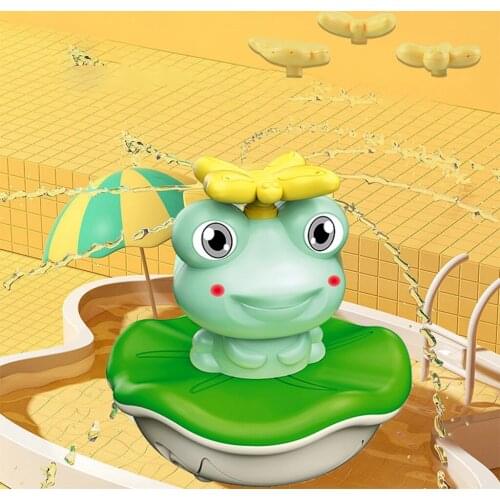 Baby Bath Toys Electric Spray Water Floating Rotation Green Forg Sprinkler Toy Shower Game For Children Kid Swimming Bathroom