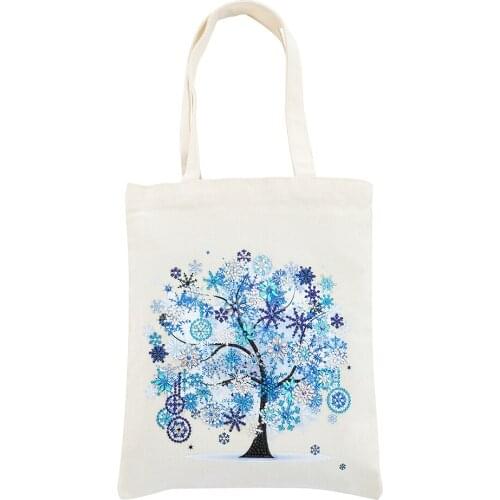 DIY Diamond Painting tree Handbag Mosaic Drill Reusable eco Shopping Storage Bags Foldable Grocery Tote Home Organizer Bag