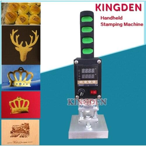KINGDEN Electrical Handheld Stamping Machine Leather Wood Embossing Logo Machine Invitation Card Heat Printing Branding Tool