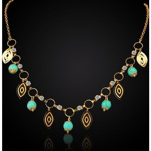 ERLUER choker necklace design dubai gold Color fashion charm chain calaite bead crystal handmade necklaces for women gifts