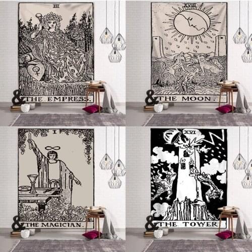 Tarot Card Tapestry Wall Hanging Astrology Divination Bedspread Home Bedroom Decoration