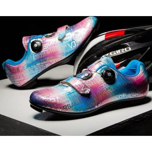 New Men Professional Bicycle Sneakers MTB Cycling Racing Shoes Fashion Colorful Print Self-locking Speed Road Bike Shoes For Men