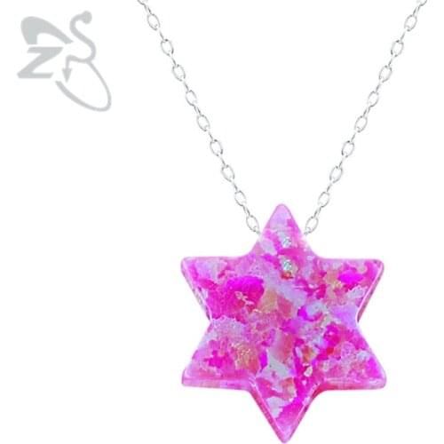 Opal hexagram pendant Mogen David Star of David natural stone pendant necklace sterling silver 925 silver jewelry jewish Israel