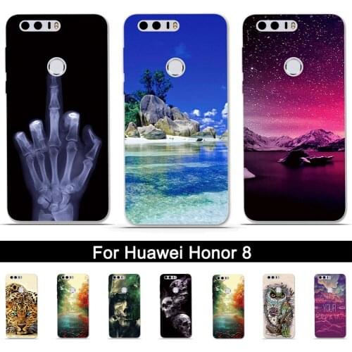 Soft TPU Case for Huawei Honor 8 FRD-L19 L14 Case Silicone Back Phone Cover For Huawei Honor8 Cover Print Painted Shells Fundas