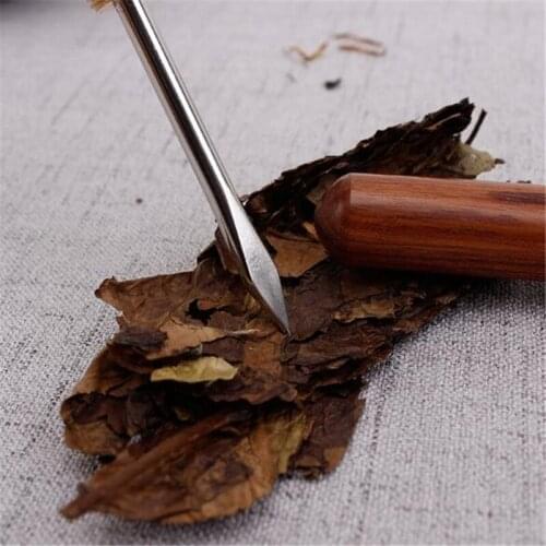 Sandalwood Stainless Steel Tea Knife Pu Er Dedicated Tea Needle Tea Accessories Chinese Kung Fu Teasets Spiral Tea Knife