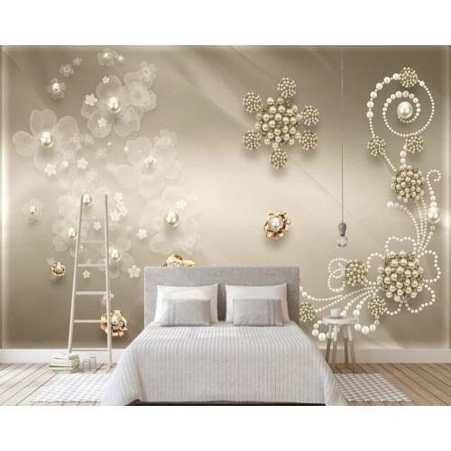 Papel de parede Jewelry Pearl Modern Simple Fashion 3d Wallpaper,living room bedroom TV sofa wall wallpaper mural for cafe