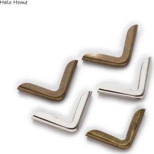 100 Piece 2 Colors Smooth Book Scrapbooking Albums Folders Box Bags Metal Corner Protectors Wooden Case Decorative 21x15mm