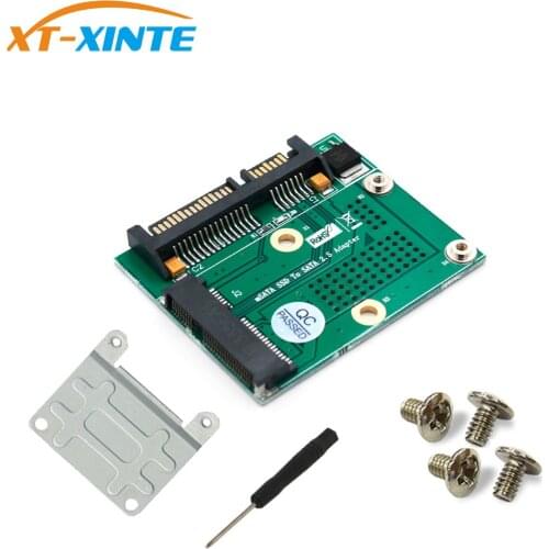 Mini PCI-E/mSATA SSD to SATA 2.5 Adapter Converter Card w/ Metal Extension Bracket 3.3V LED for Computer PC Desktop