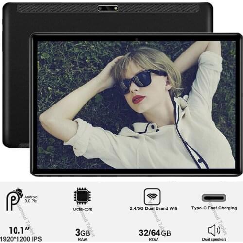Global Version 10 inch 4G LTE Tablet PC Dual Sim Dual cameras Android 9.0 Octa Core 3GB RAM 64GB ROM IPS WiFi Bluetooth+Gifts