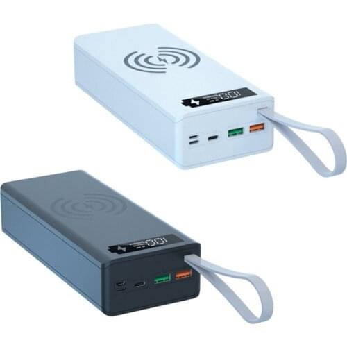 Detachable QC3.0 PD LCD Display DIY 16x18650 Battery Case Bank Shell 10W Wireless Charging Box without Powerbank P Retailsale