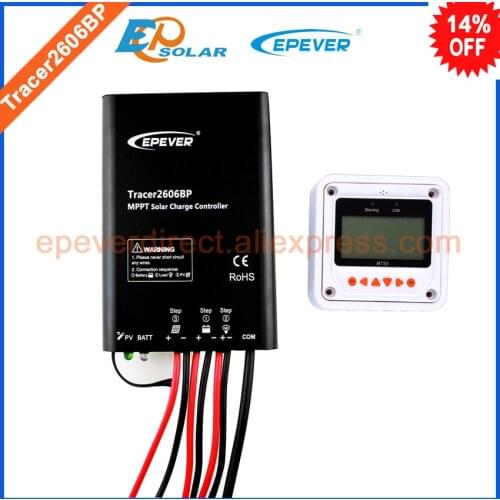 Solar controller waterproof IP67 degree MPPT EPSolar product brand high quality with MT50 remote meter Tracer2606BP 10A