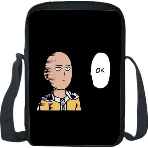 Anime One Punch Man Messenger Bags Saitama Sensei Print Crossbody Bag Teens Bookbag Boys Girls Shoulder Knapsack Mochila