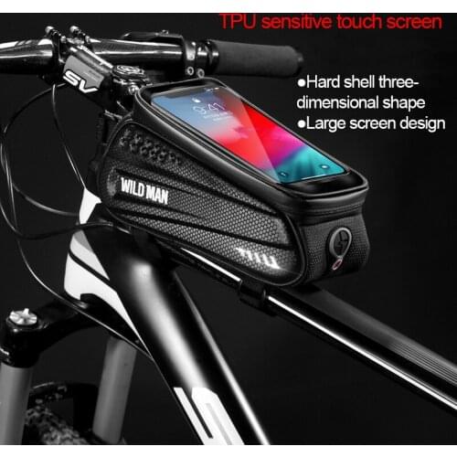 MTB Bicycle Bike Bags Head Tube Handlebar Cell Phone Bag Case Holder Case Waterproof Touchscreen Cycling Bag Bike Accessories