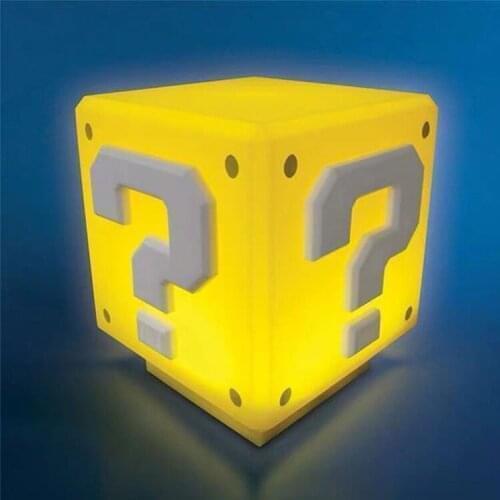 2021 USB Charging LED Question Mark Night Light Super Mario Game Childrens Night Bedroom Household Cube Turn Table Lamp Gift