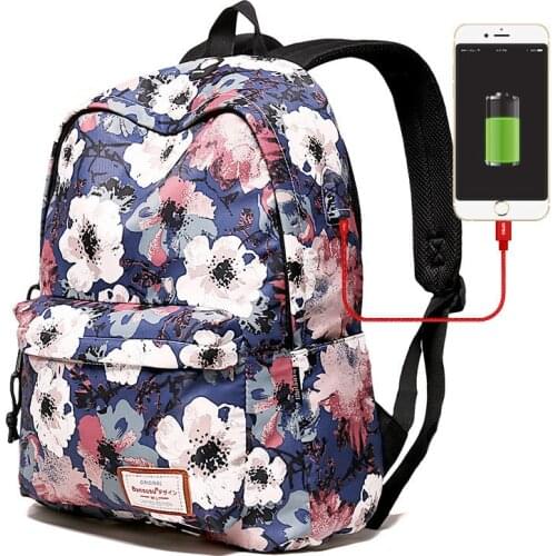 USB charging Women Backpacks For Teenage Girls Mommy Computer Travel Luggage Laptop Fashion Backpack Bagpack Mochilas Schoolbag